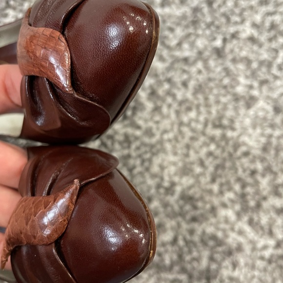 Almost new! Vintage L.J.S. for town shoes #099976 Brown leather stiletto size 7M - Picture 5 of 9